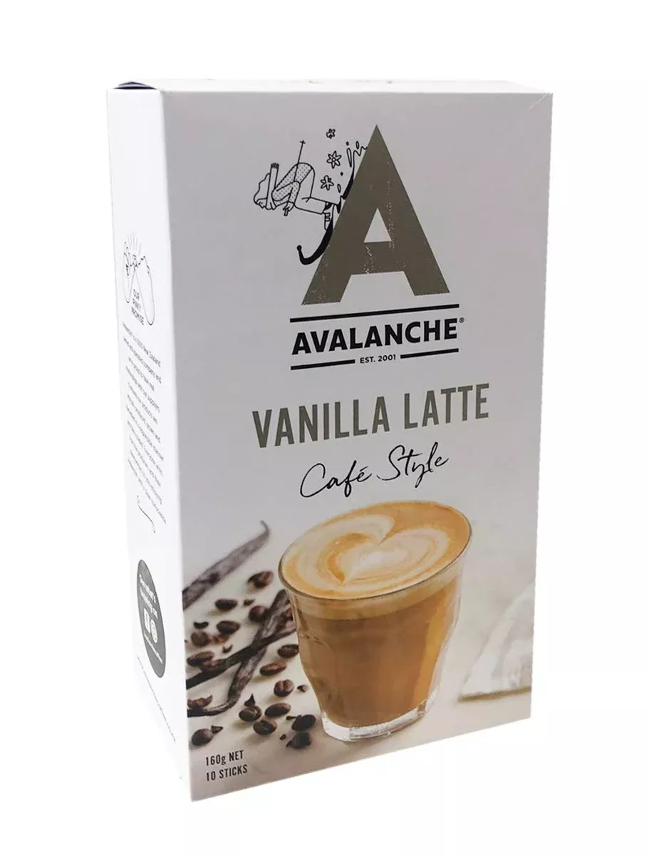 Avalanche Cafe Style Sweet Coffee Box, 10 Sticks (Vanilla Latte)