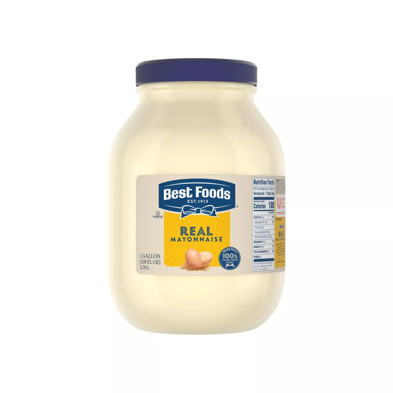 best-foods-real-mayonnaise-jar-made-with-100-cage-free-eggs-gluten-free-1-gallon Best Foods Real Mayonnaise Jar Made With 100% Cage Free Eggs, Gluten Free, 1 Gallon