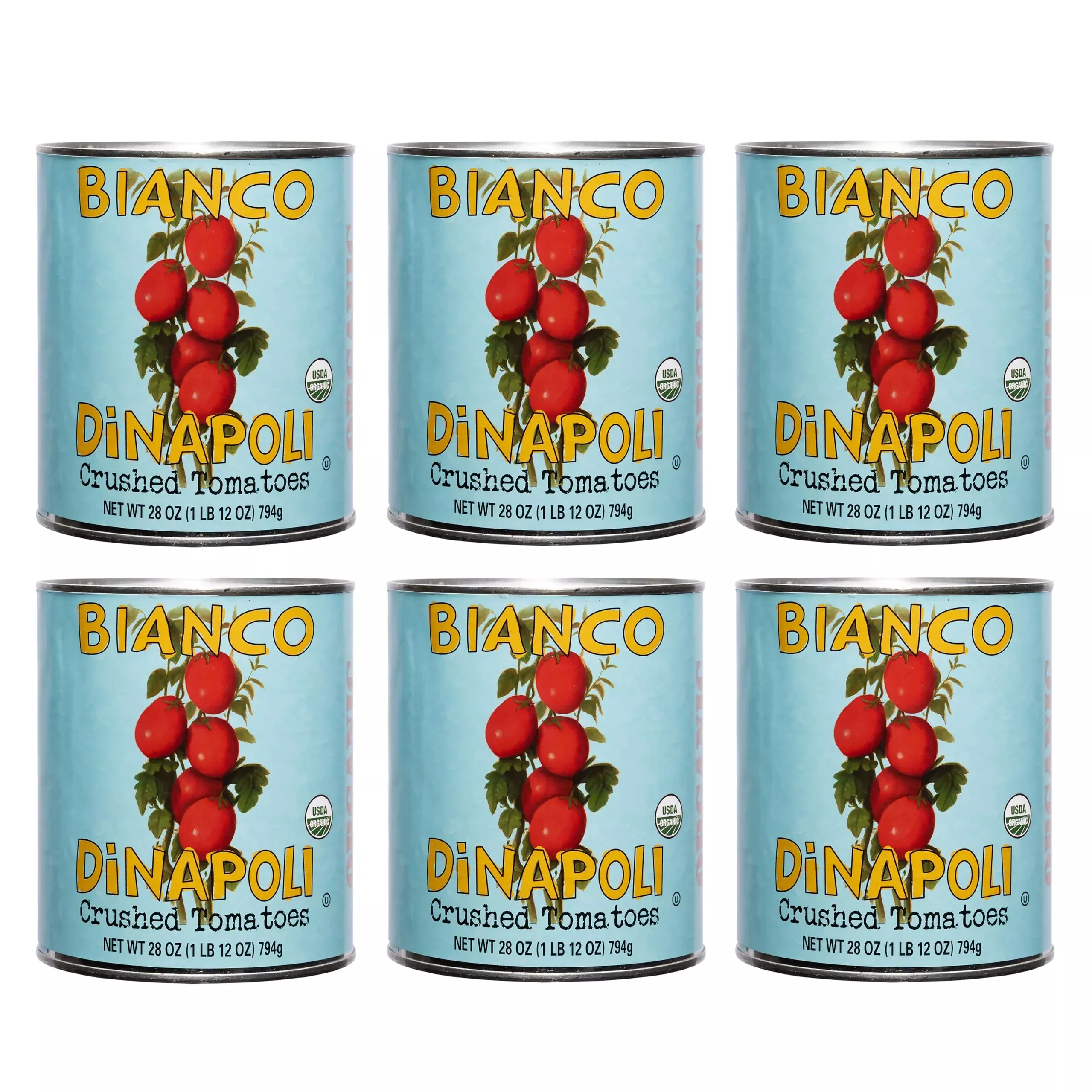 bianco-dinapoli-organic-crushed-tomatoes-28-oz-pack-6-grown-in-california-vine-r Bianco Dinapoli Organic Crushed Tomatoes, 28 Oz (Pack Of 6) - Grown In California, Vine Ripened, Hand Selected, Plum Tomatoes