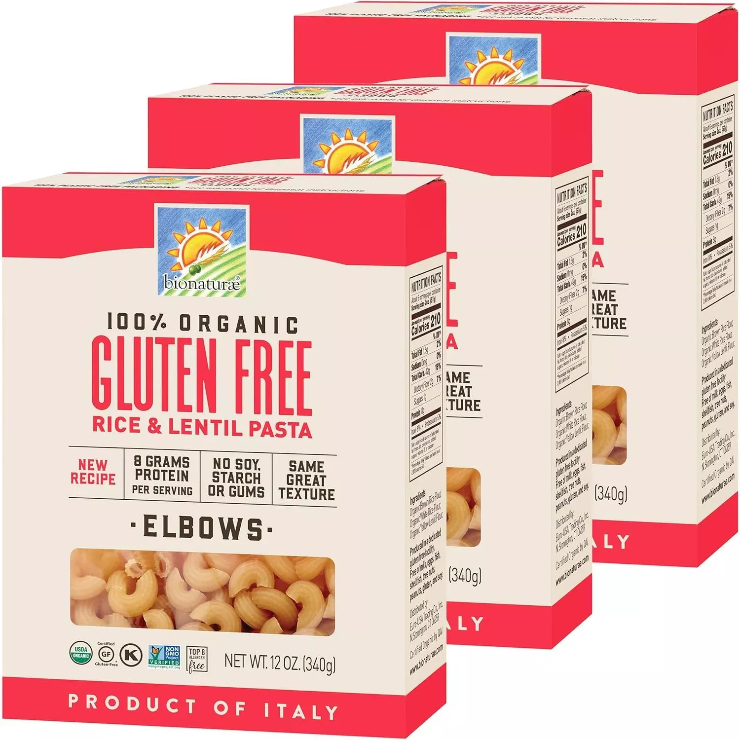 bionaturae-elbow-pasta-noodles-gluten-free-pasta-organic-rice-lentil-pasta-koshe Bionaturae Elbow Pasta Noodles - Gluten Free Pasta Organic, Rice & Lentil Pasta, Kosher Certified, High Protein, Non-Gmo Verifie