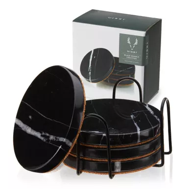 black-marble-coaster-set-by-viski Black Marble Coaster Set by Viski