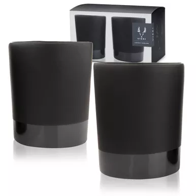 Black Stoneware Tumblers by Viski