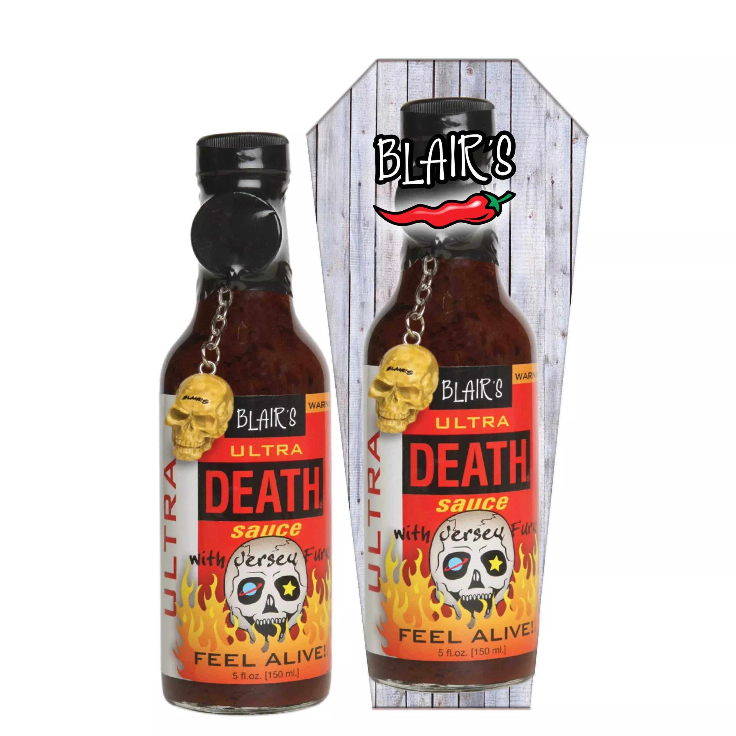 blair-s-ultra-death-sauce-5-oz-habanero-jolokia-scorpion-peppers-900x-hotter-tha Blair'S Ultra Death Sauce 5 Oz - Habanero, Jolokia, Scorpion Peppers - 900X Hotter Than A Jalapeno! - Comes With Skull Key Chain