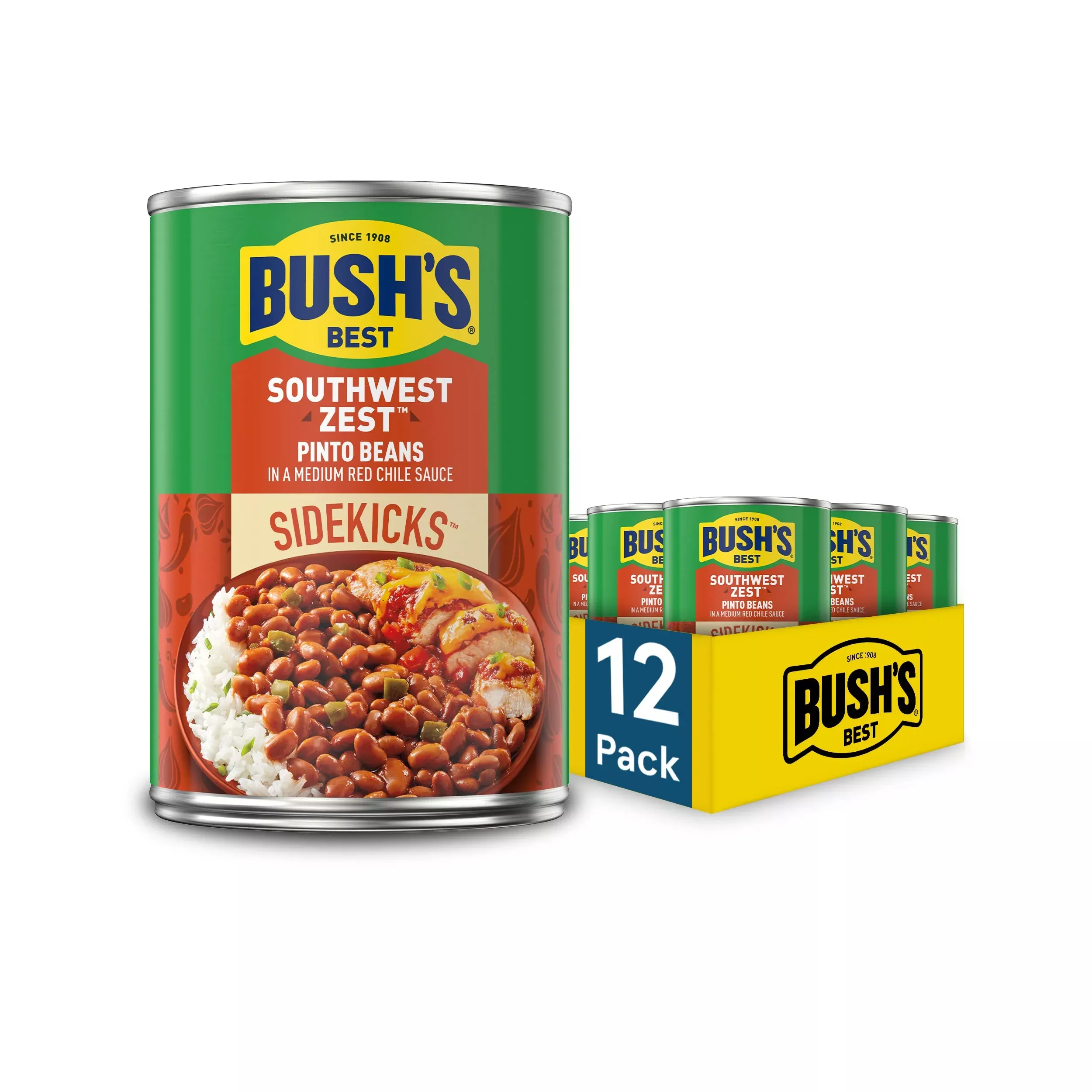 bush-s-best-15-oz-canned-southwest-zest-pinto-beans-source-plant-based-protein-f Bush'S Best 15 Oz Canned Southwest Zest Pinto Beans, Source Of Plant Based Protein And Fiber, Low Fat, Gluten Free, (Pack Of 12)