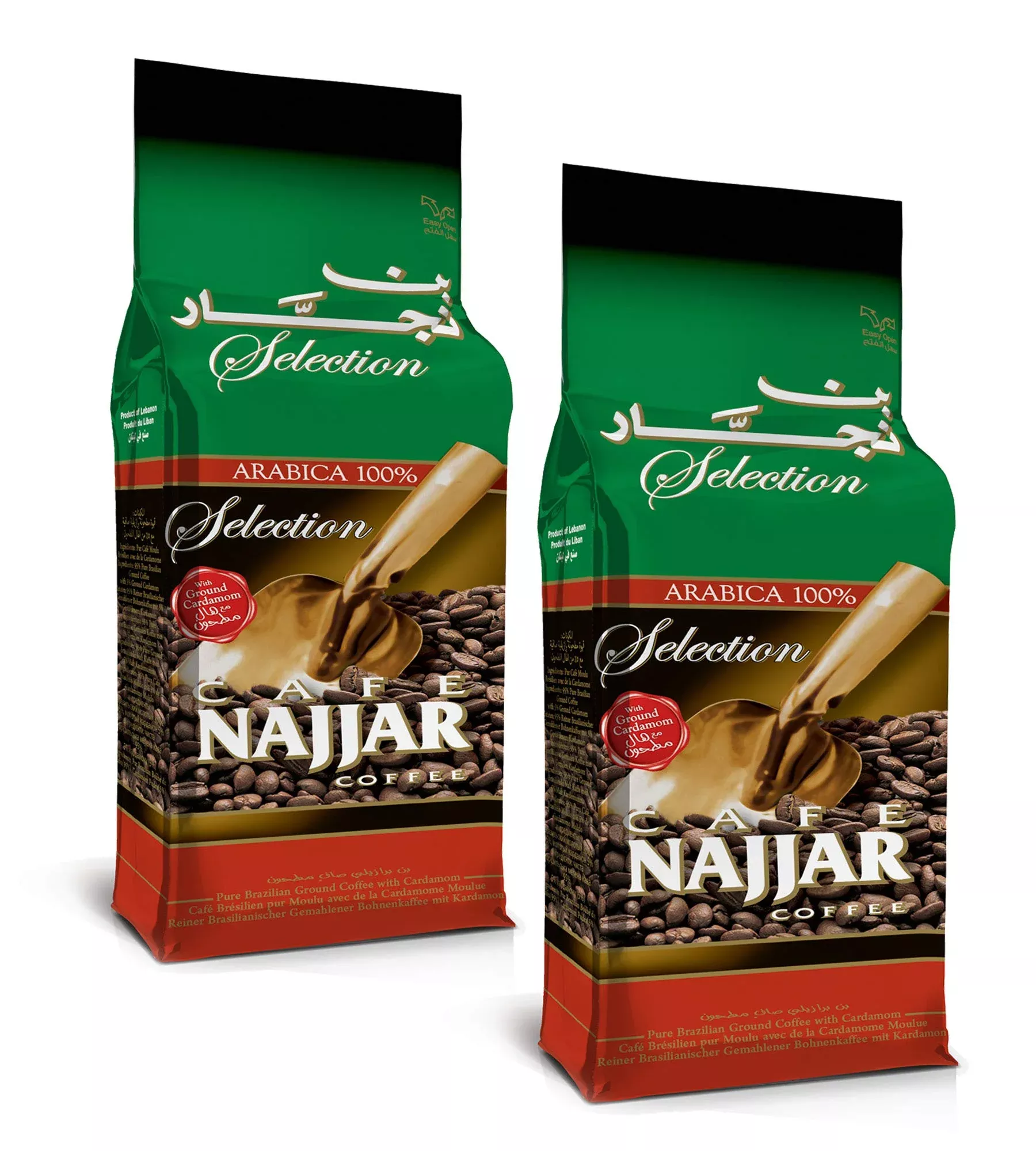 caf-najjar-turkish-coffee-with-cardamom-2-x-450-gr-100-arabica-coffee-beans-grou Café Najjar, Turkish Coffee With Cardamom, 2 X 450 Gr , 100% Arabica Coffee Beans, Ground Coffee, Dark Roast, Lebanese Coffee, Arabic Coffee, Coffee Beverages, Works With Turkish Coffee Machine.