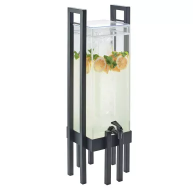 Cal-Mil 3 gal Beverage Dispenser w/ Infuser - Clear Acrylic & Black Steel Frame
