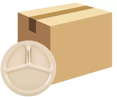 carlisle-kingline-10-tan-3-compartment-plate-48-case Carlisle Kingline 10" Tan 3-Compartment Plate - 48/Case