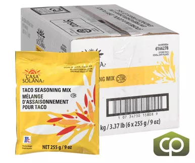 casa-solana-classic-taco-seasoning-mix-255g-0-56-lbs-6-case-canadian-made Casa Solana Classic Taco Seasoning Mix 255g (0.56 lbs) (6/Case) - Canadian Made