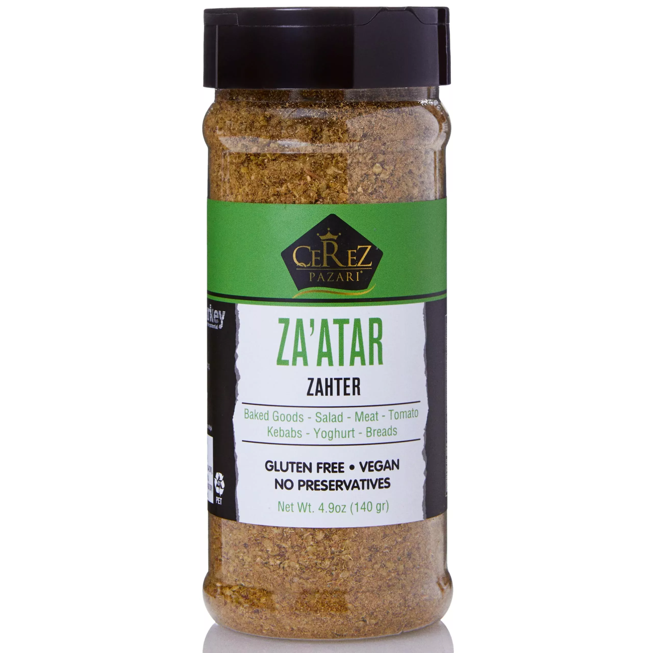 Cerez Pazari Zaatar Mediterranean Seasoning 4.9 Oz (Zaatar/Zatar/Zahtar) Premium Grade,0 Natural, Freshly Packed, Non-Gmo, Gl