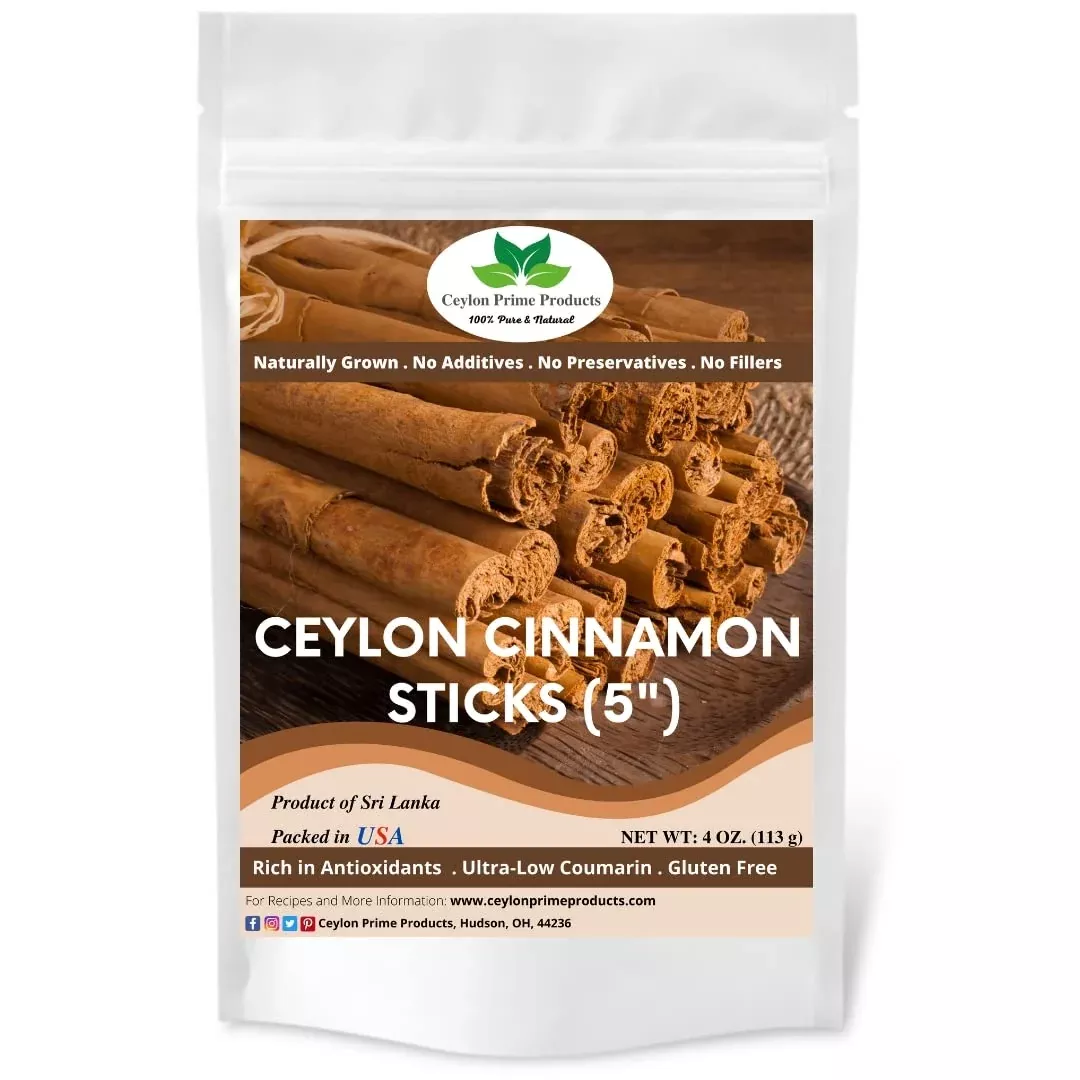 ceylon-cinnamon-sticks-5-4oz-premium-grade-true-cinnamon-from-sri-lanka-100-pure Ceylon Cinnamon Sticks 5'' (4Oz), Premium Grade True Cinnamon From Sri Lanka, 100% Pure And Natural In A Resealable Bag