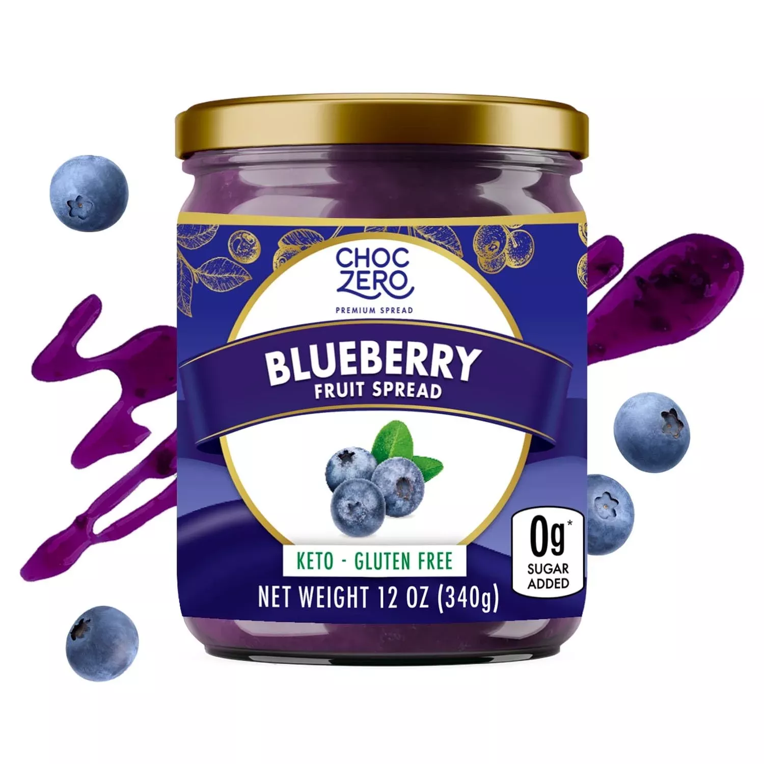 choczero-keto-blueberry-fruit-spread-no-added-sugar-low-carb-all-natural-fruit-j Choczero Keto Blueberry Fruit Spread, No Added Sugar, Low Carb, All Natural Fruit Jam, Sweetened With Monk Fruit (1 Jar, 12 Oz)