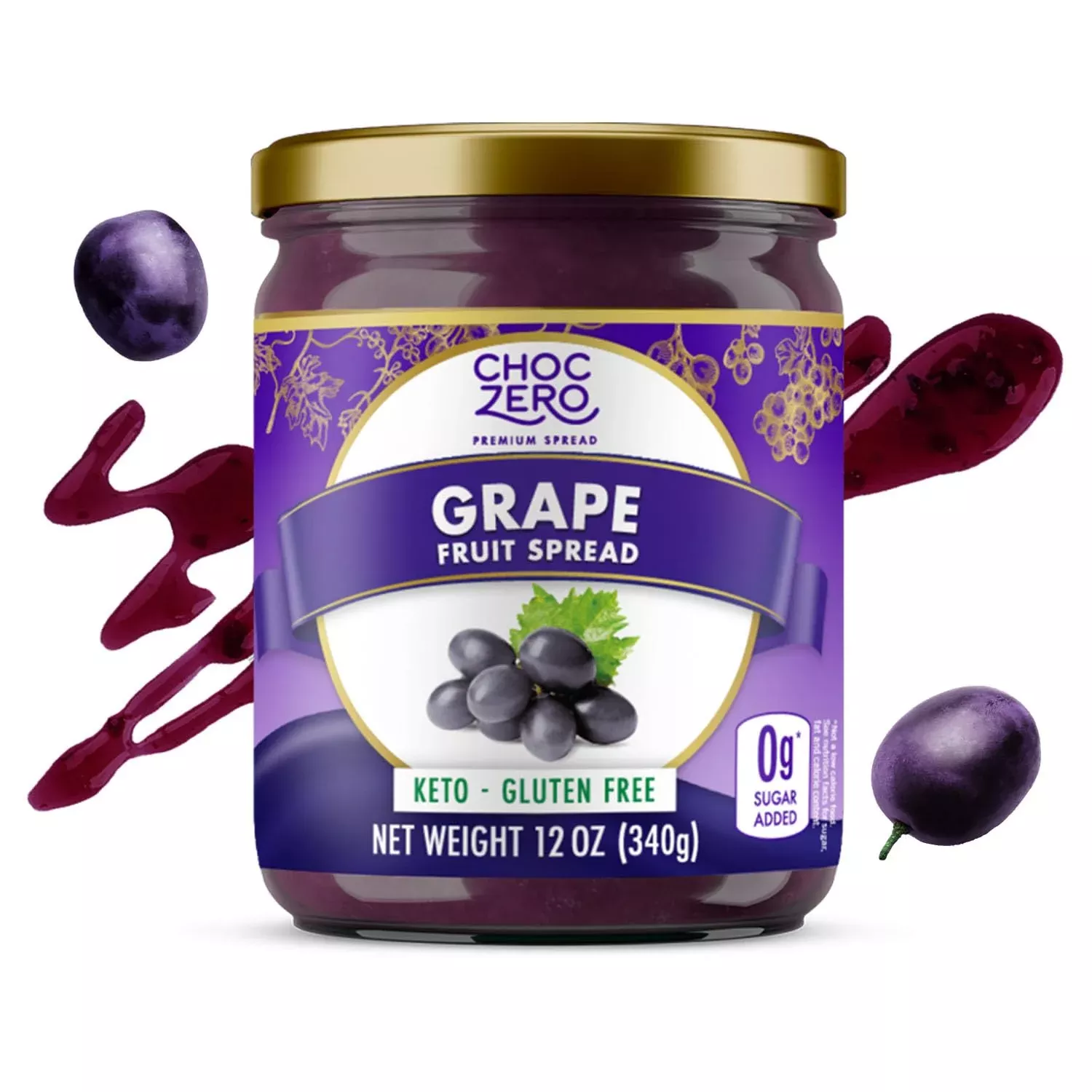 choczero-keto-grape-jam-no-added-sugar-fruit-spread-preserves-concord-jelly-grea Choczero Keto Grape Jam, No Added Sugar Fruit Spread Preserves, Concord Jelly, Great Source Of Fiber, 12 Ounces (Pack Of 1)