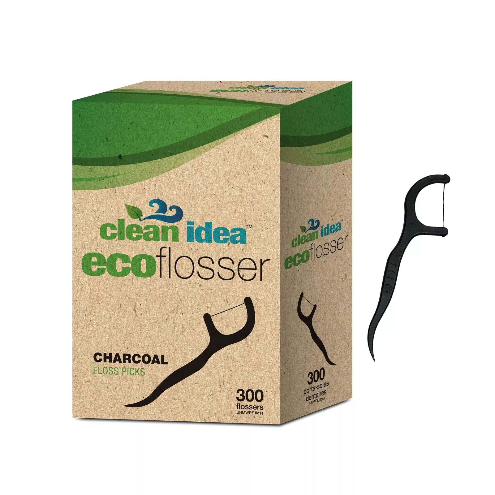 clean-idea-ecoflosser-300-picks-charcoal-dental-floss-picks-teet Clean Idea Ecoflosser 300 Picks - Charcoal Dental Floss Picks For Teet