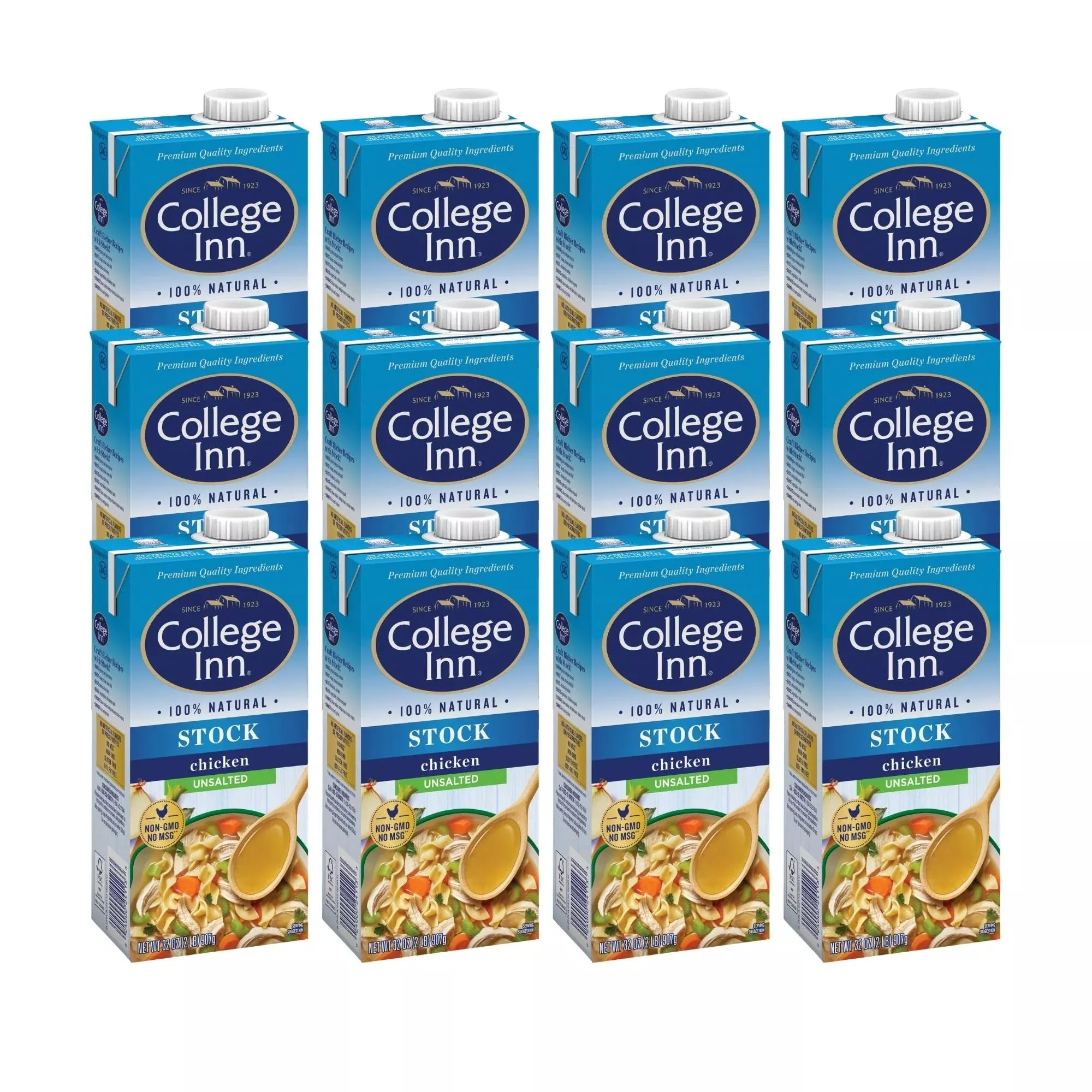 college-inn-unsalted-chicken-stock-12-pack-32-oz-carton College Inn Unsalted Chicken Stock, 12 Pack, 32 Oz Carton