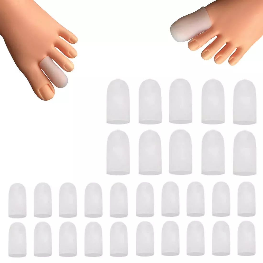 conpru-30-pieces-gel-toe-caps-silicone-protector-covers-rubbing Conpru 30 Pieces Gel Toe Caps - Silicone Protector Covers for Rubbing,