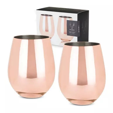 copper-stemless-wine-glasses-by-viski Copper Stemless Wine Glasses by Viski