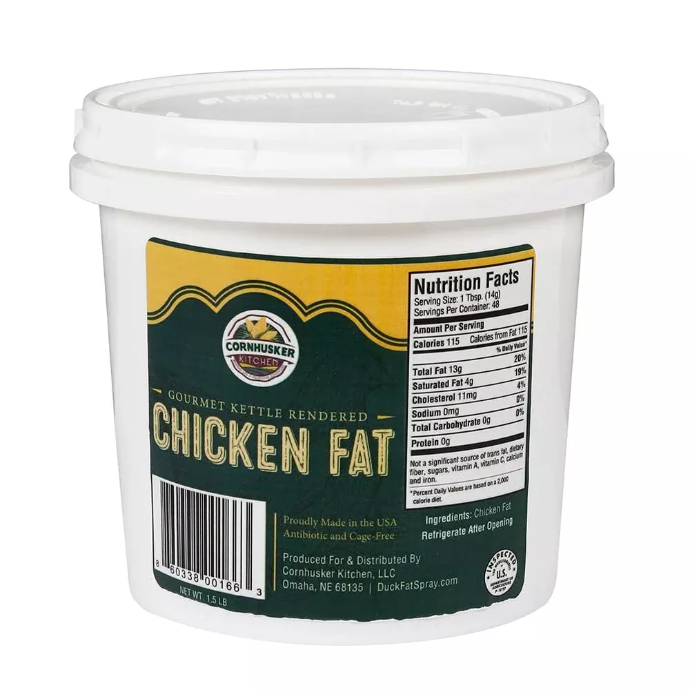 Cornhusker Kitchen - Chicken Fat, Chicken Schmaltz - Keto, Paleo, Whole30 (1.5 Pound Tub)