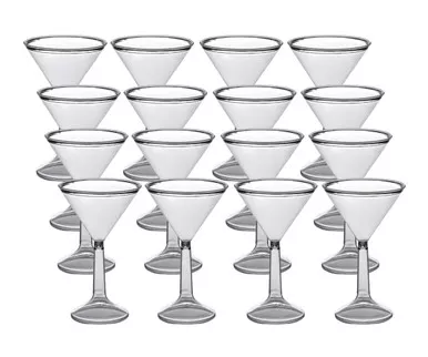 cp-5-5-oz-heavy-weight-clear-plastic-2-piece-martini-cup-12-pack CP 5.5 oz. Heavy Weight Clear Plastic 2-Piece Martini Cup - 12/Pack