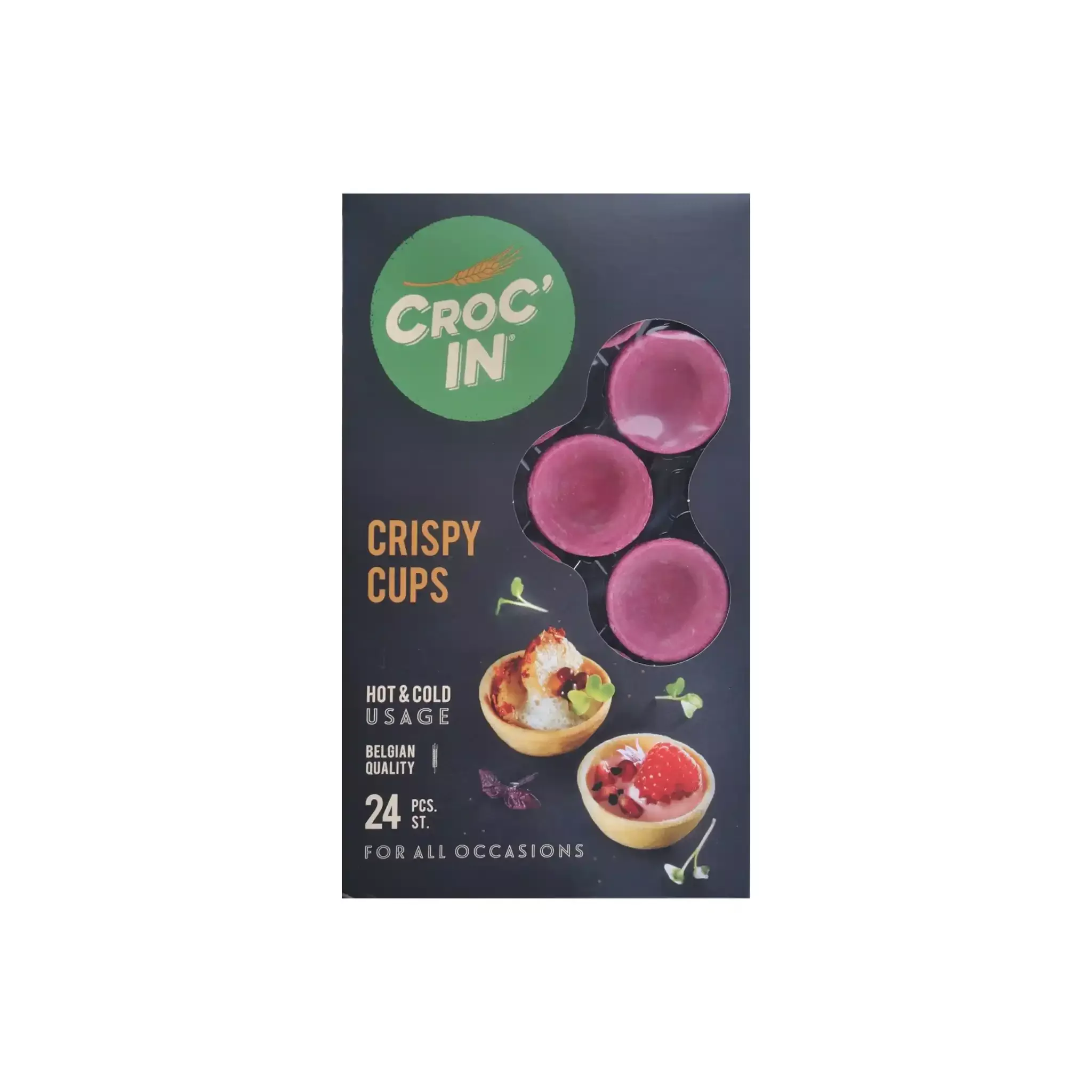 croc-in-crispy-cups-fuschia-tartlett-shells-24-pieces-72g CROC' IN CRISPY CUPS FUSCHIA TARTLETT SHELLS 24 PIECES 72g
