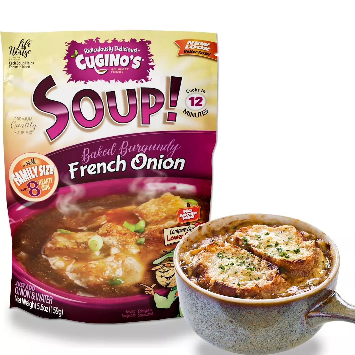 cugino-s-french-onion-soup-mix-6-pack-traditional-baked-burgundy-homemade-taste- Cugino'S French Onion Soup Mix, 6 Pack, Traditional Baked Burgundy Homemade Taste With Fresh Herbs And Spices, Cooks In 12 Minut