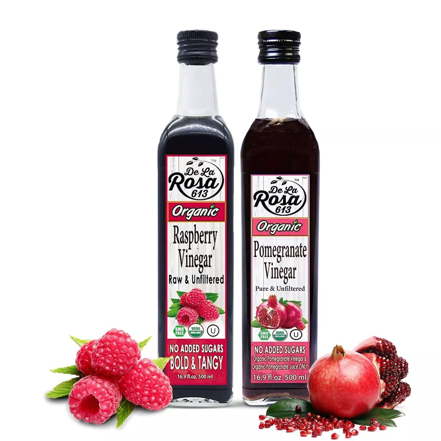 de-la-rosa-organic-raspberry-pomegranate-vinegar-raw-unfiltered-vegan-gluten-fre De La Rosa Organic Raspberry & Pomegranate Vinegar, Raw & Unfiltered, Vegan, Gluten Free & Kosher, Great For Organic Salad Dress