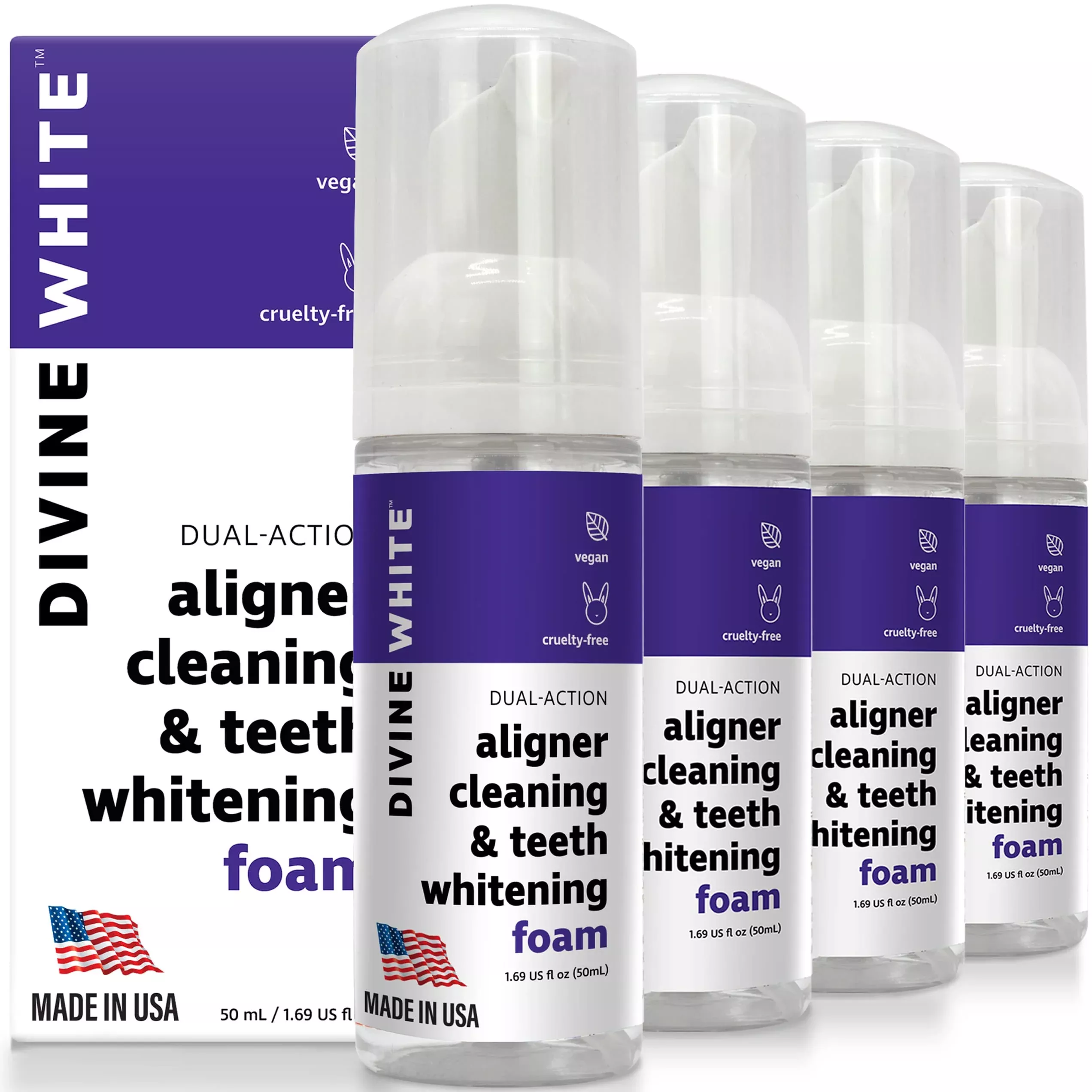 divine-white-foam-toothpaste-4-pack-dual-action-stain-remover-teet DIVINE WHITE Foam Toothpaste 4-Pack - Dual-Action Stain Remover & Teet