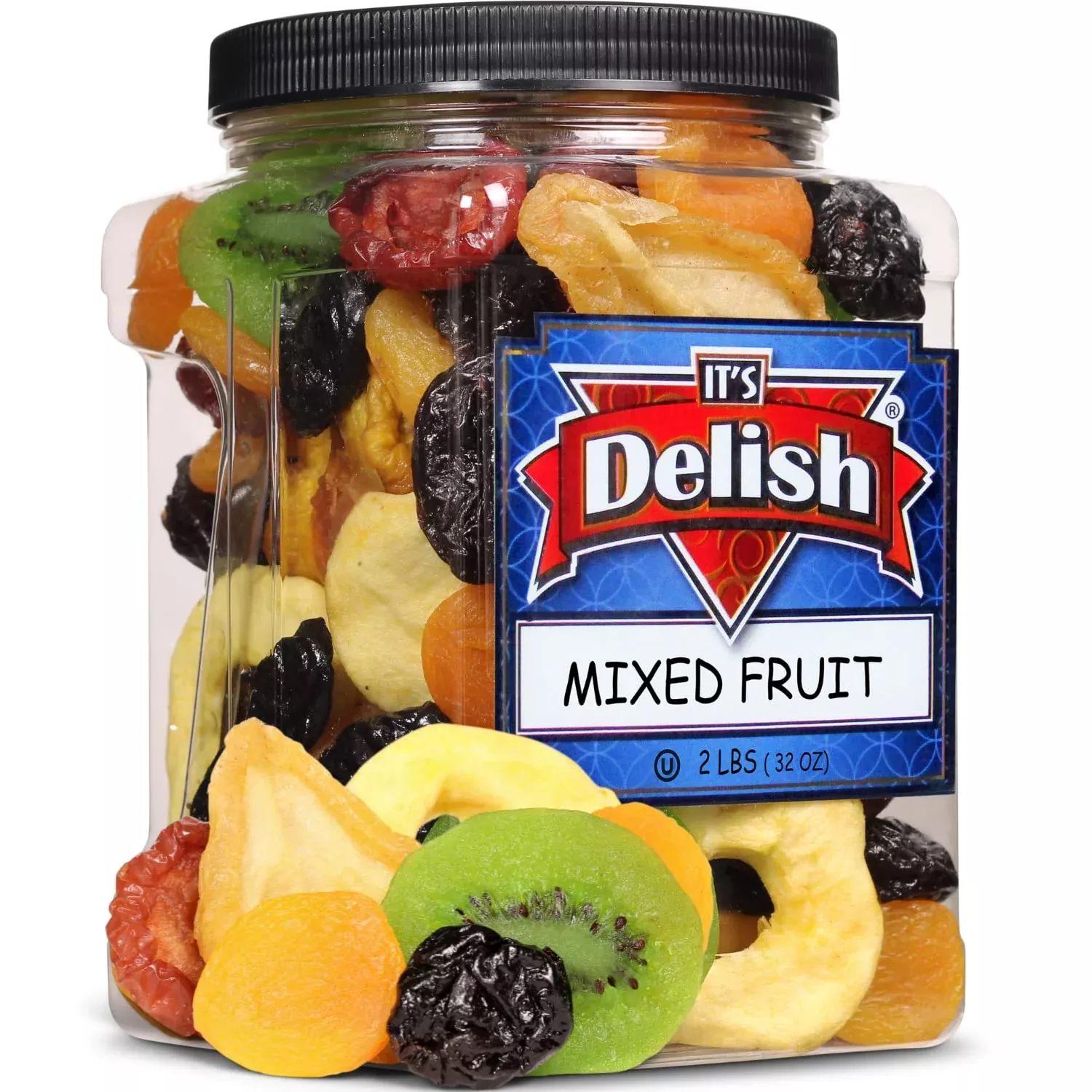 Dried Mixed Fruit With Prunes By It'S Delish, 2 Lbs (32 Oz) Jumbo Container