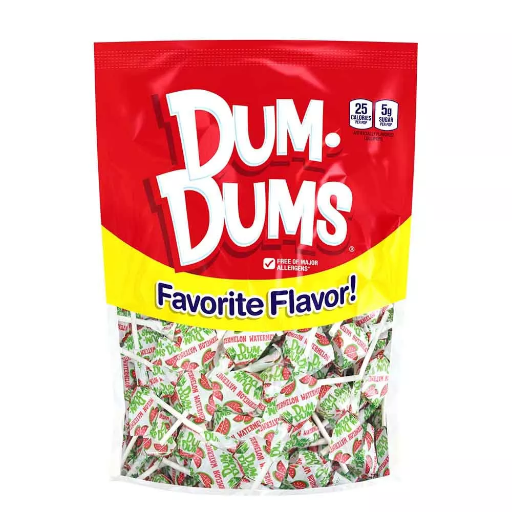 dum-dums-lollipops-watermelon-flavor-1-50-ct-bag Dum Dums Lollipops Watermelon Flavor 1-50 Ct Bag