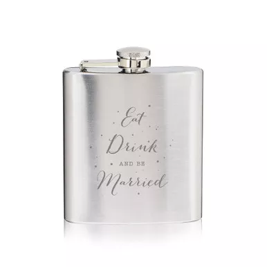 eat-drink-be-married-stainless-steel-flask Eat, Drink, & Be Married Stainless Steel Flask
