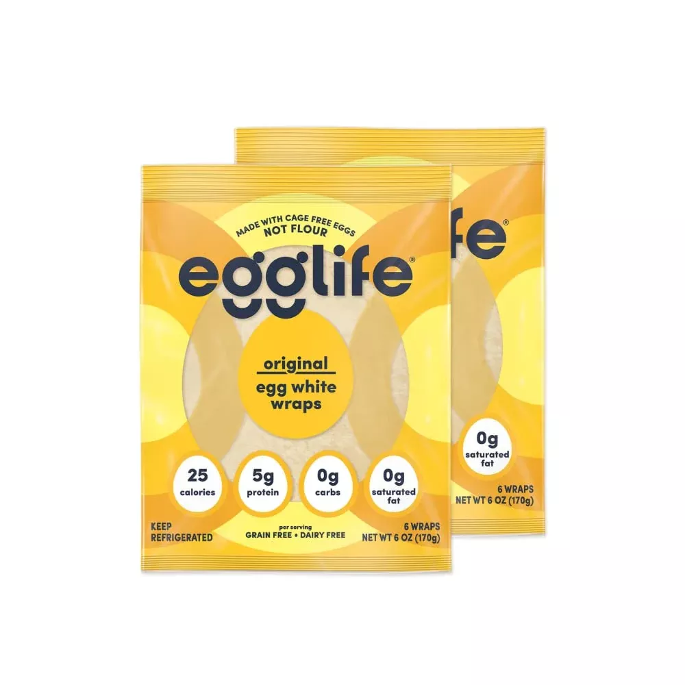 egglife-egg-white-wraps-original-egg-white-wraps-12-total-wraps-2-6-packs-gluten Egglife Egg White Wraps, Original, Egg White Wraps, 12 Total Wraps (2 - 6 Packs) - Gluten Free, Dairy Free, No Flour, Sugar Free