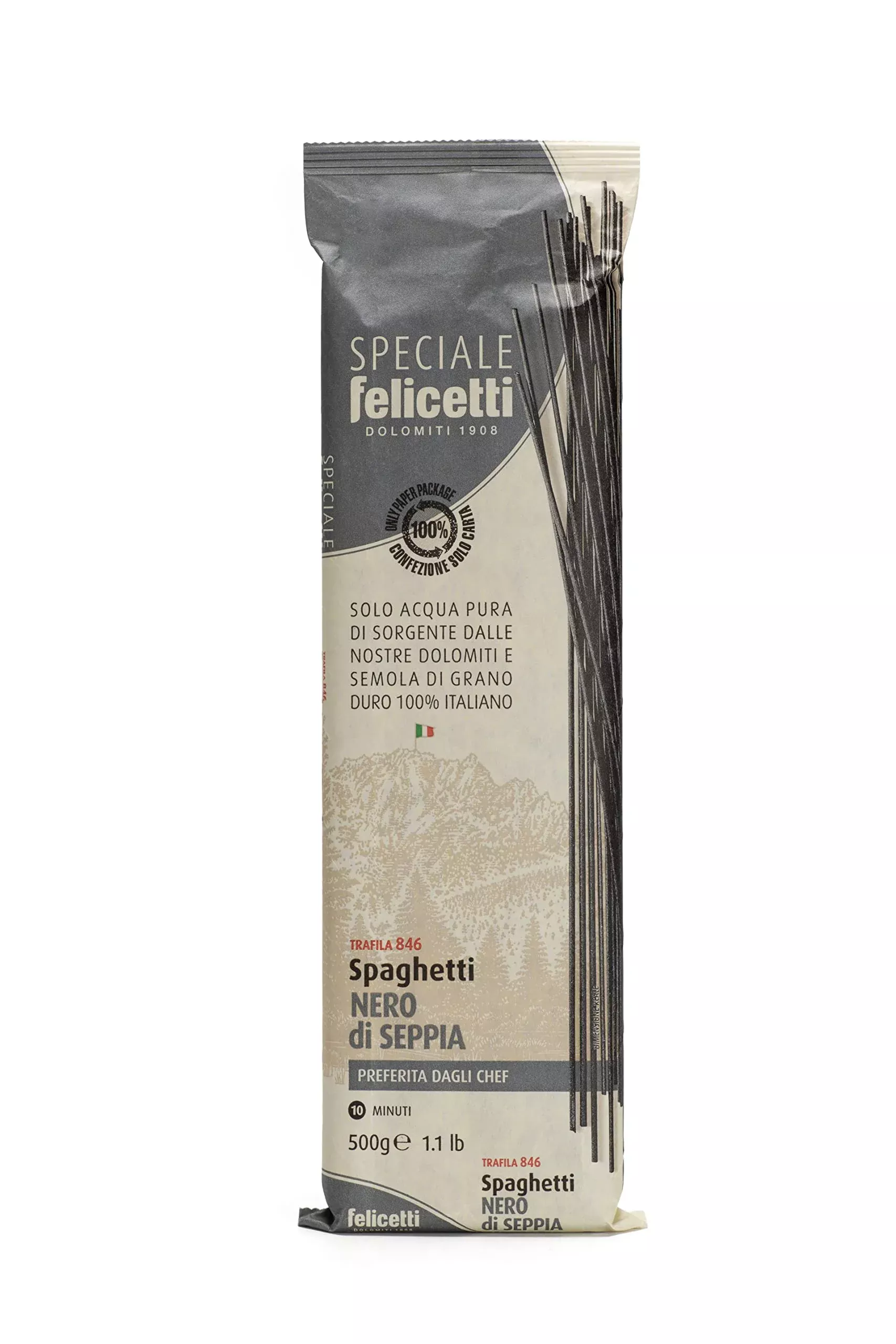 felicetti-black-squid-ink-spaghetti-17-6oz-500g Felicetti Black Squid Ink Spaghetti 17.6Oz (500G)