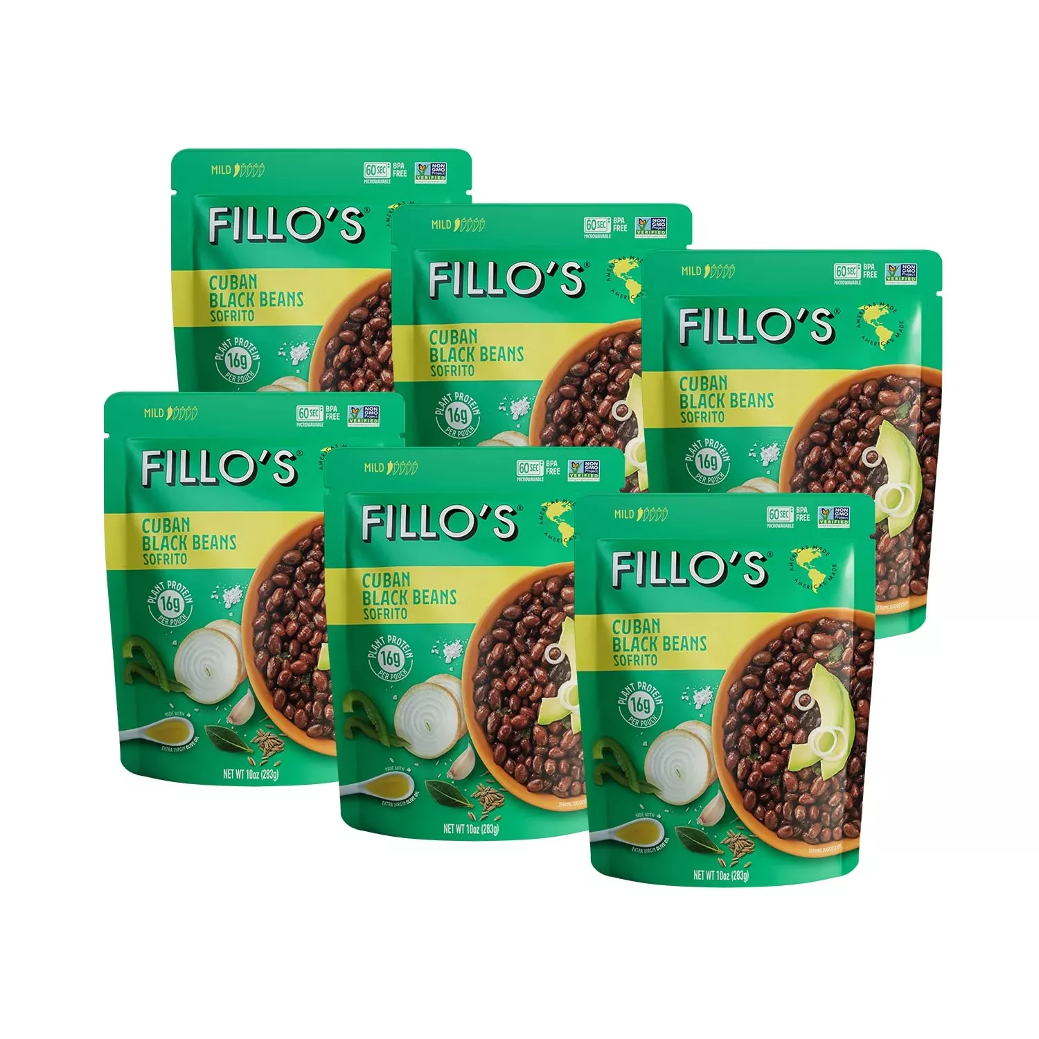 fillo-s-cuban-black-beans-ready-to-eat-beans-gluten-free-preservative-free-micro Fillo'S Cuban Black Beans - Ready To Eat Beans, Gluten-Free, Preservative-Free, Microwavable Meals, Non-Gmo, Plant Protein, Vega