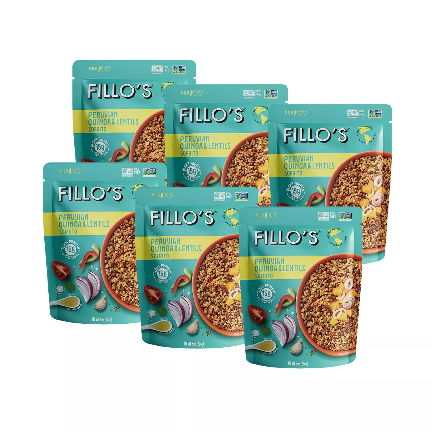 fillo-s-peruvian-quinoa-lentils-ready-to-eat-quinoa-with-lentils-gluten-free-pre Fillo'S Peruvian Quinoa And Lentils - Ready To Eat Quinoa With Lentils, Gluten-Free, Preservative-Free, Microwavable Meals, Non-