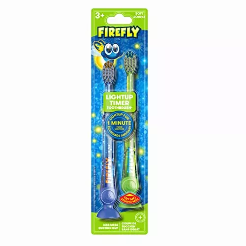 firefly-light-up-timer-kids-toothbrush-with-suction-cup-soft-2-coun Firefly Light-Up Timer Kids Toothbrush With Suction Cup, Soft - 2 Coun