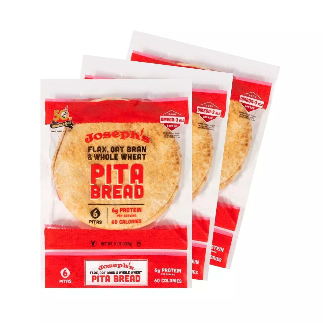 flax-pita-3-pack-joseph-s-pita-bread-value-3-pack-flax-oat-bran-whole-wheat-7g-c Flax Pita 3 Pack - Joseph'S Pita Bread Value 3-Pack, Flax Oat Bran And Whole Wheat, 7G Carbs Per Serving, Fresh Baked (6 Per Pac