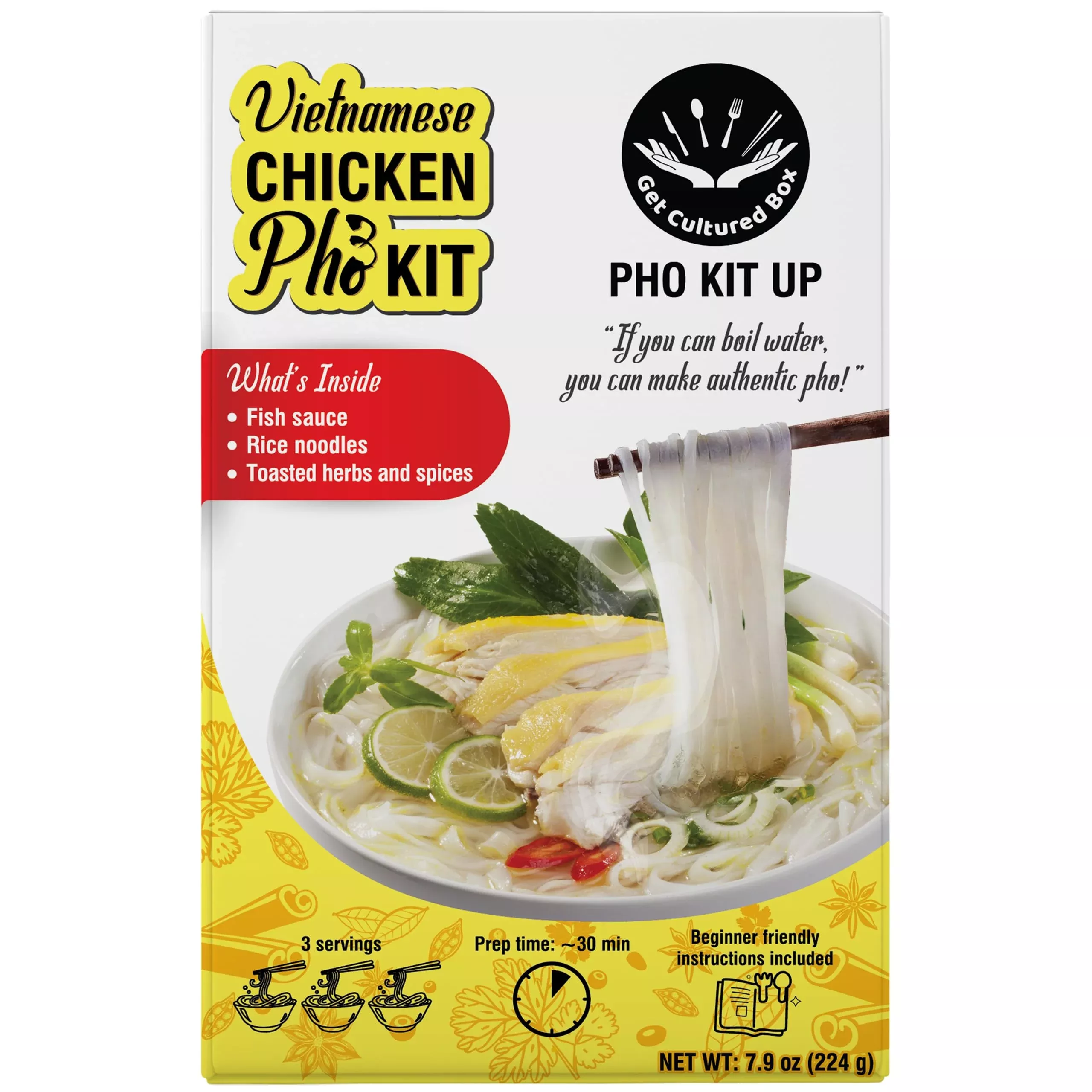 get-cultured-box-diy-chicken-pho-kit-ph-g-make-authentic-vietnamese-pho-broth-in Get Cultured Box Diy Chicken Pho Kit (Ph? G), Make Authentic Vietnamese Pho Broth, Includes Herb Bag, Rice Noodles & Condiments