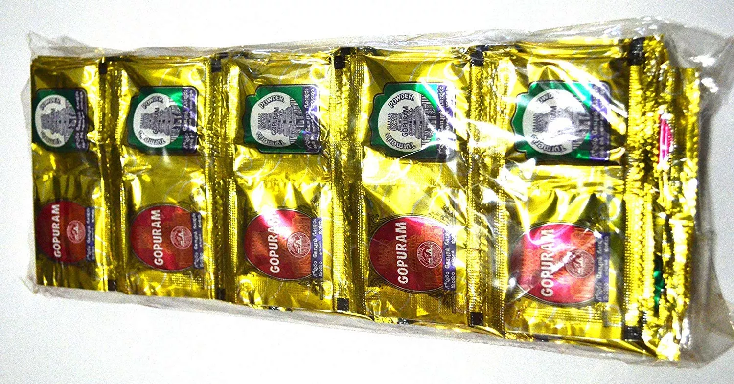 gopuram-turmeric-kumkum-combo-50-packets ?? Gopuram Turmeric And Kumkum Combo - 50 Packets