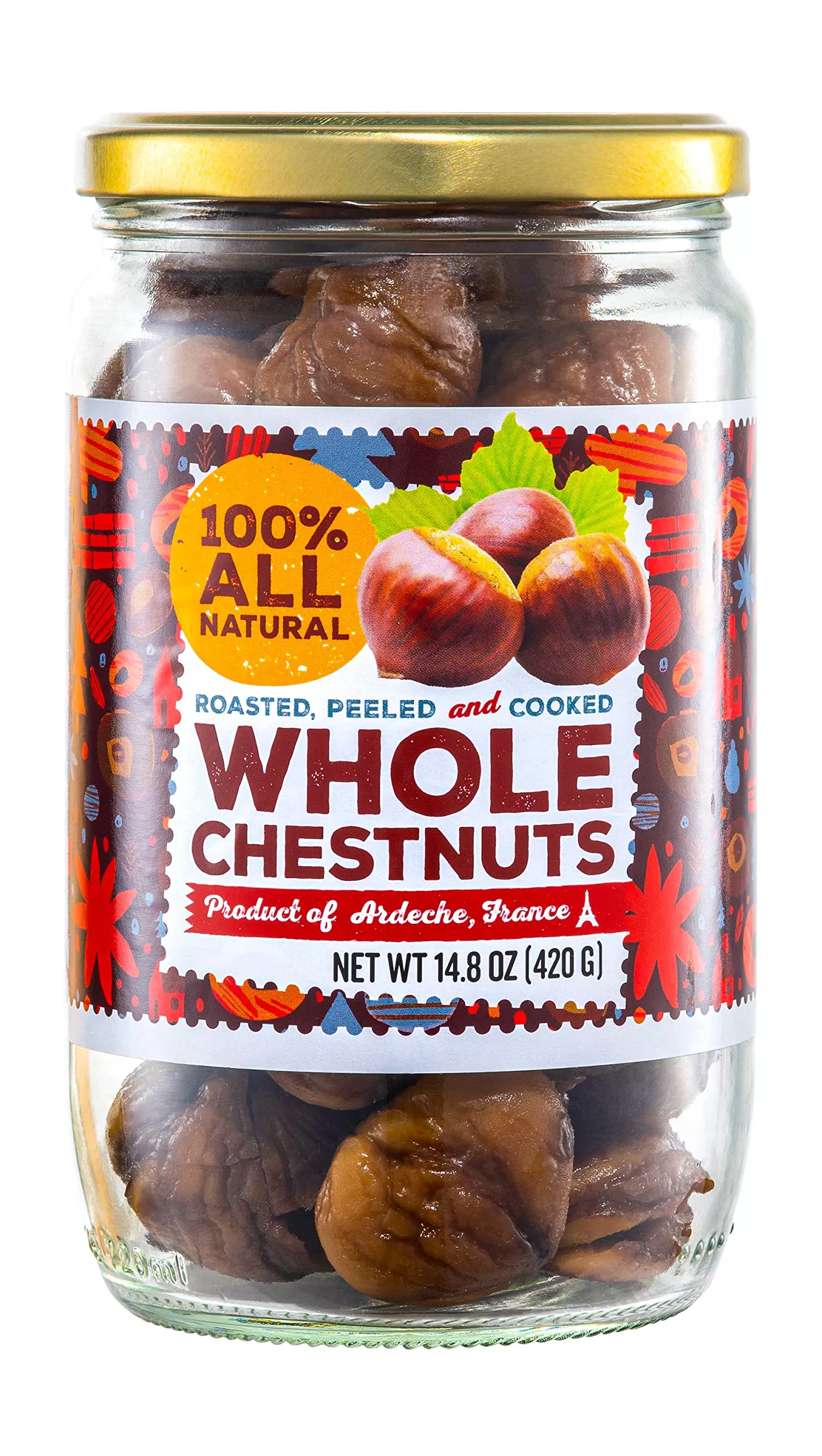 gourmanity-chestnut-jar-chestnuts-from-ardeche-france-whole-roasted-chestnuts-pe Gourmanity Chestnut Jar, Chestnuts From Ardeche, France, Whole Roasted Chestnuts Peeled And Ready To Eat, Great For Cooking, Bak