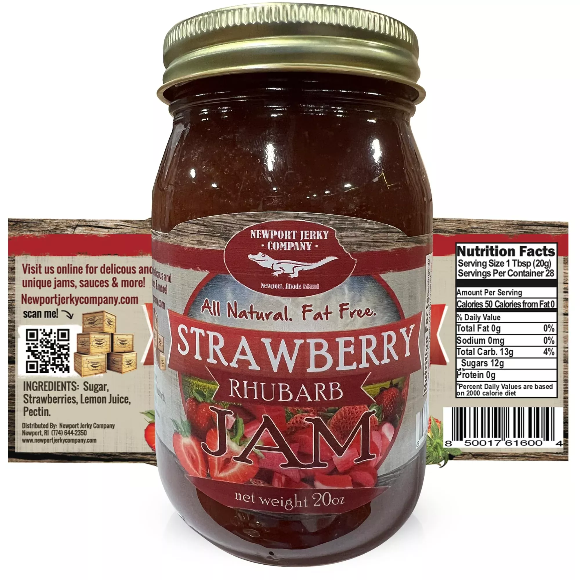 gourmet-strawberry-rhubarb-jam-20oz-handcrafted-small-batch-all-natural Gourmet Strawberry Rhubarb Jam 20Oz Handcrafted Small Batch (All Natural)