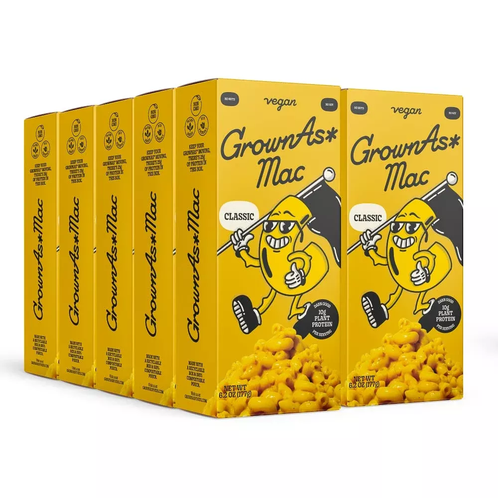 grownas-vegan-mac-cheese-10-pack-dairy-free-high-protein-snack-easy-to-prepare-m Grownas Vegan Mac & Cheese, 10 Pack - Dairy-Free, High Protein Snack, Easy To Prepare, Made With Coconut & Wheat, Suitable For V