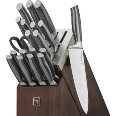 Henckels Versatile Graphite 20 Piece Knife Set with Self-Sharpening Wood Block