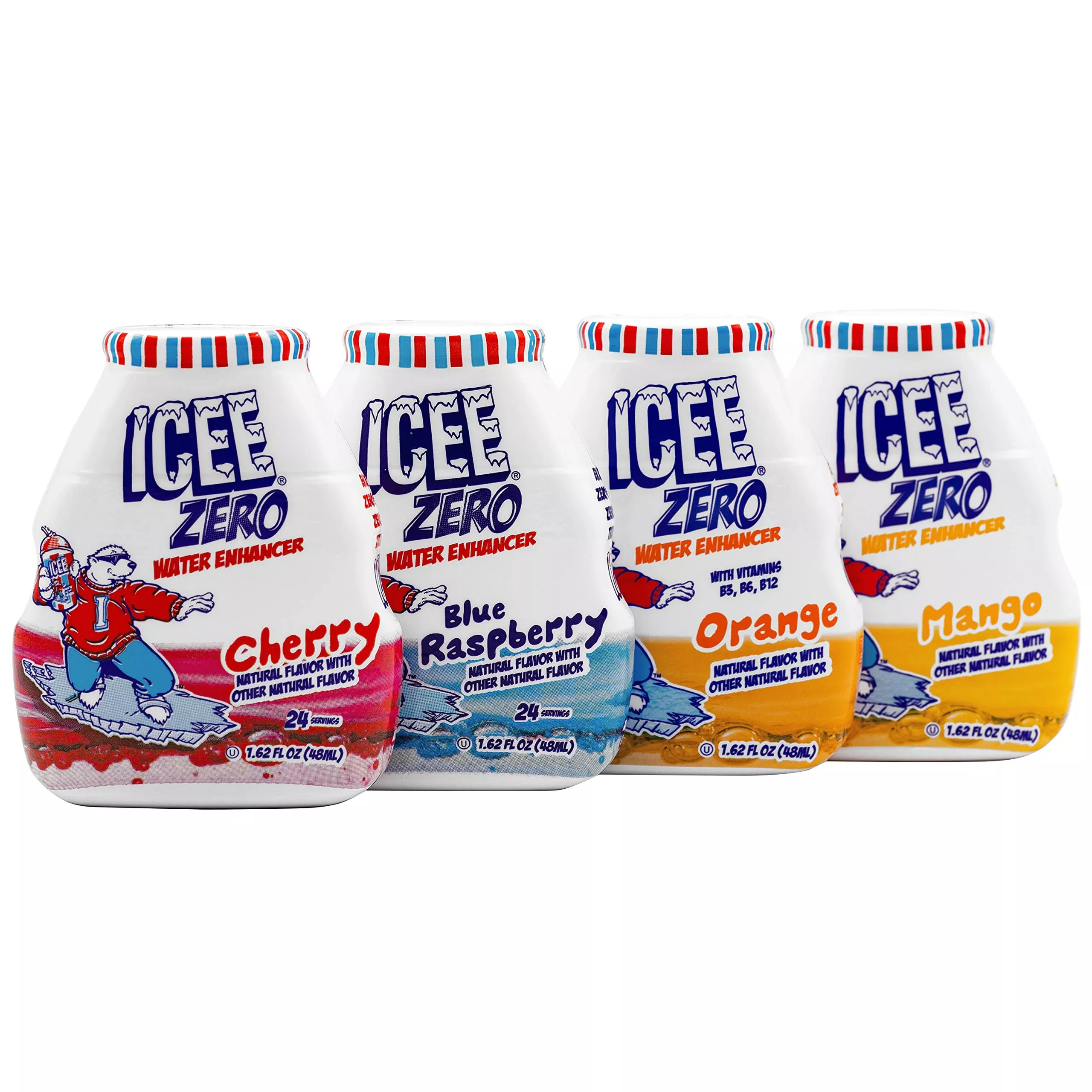 icee-zero-calorie-cherry-blue-raspberry-orange-mango-liquid-water-enhancer-drink Icee Zero Calorie Cherry, Blue Raspberry, Orange And Mango Liquid Water Enhancer Drink Mix, Natural Flavor Drops, Sugar Free, 1.