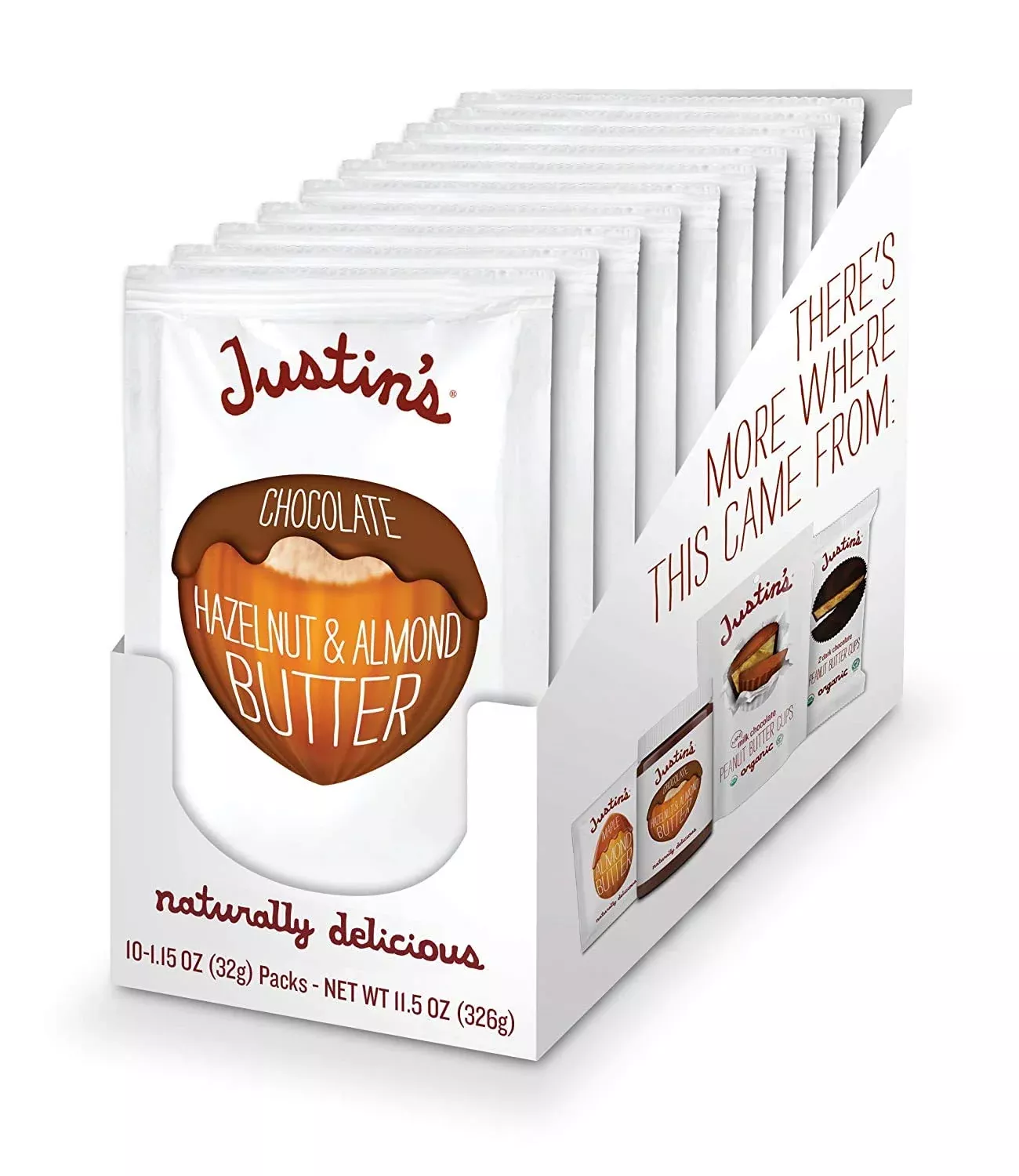 justin-s-chocolate-hazelnut-almond-butter-squeeze-pack-organic-cocoa-gluten-free Justin'S Chocolate Hazelnut & Almond Butter Squeeze Pack, Organic Cocoa, Gluten-Free, Responsibly Sourced, Packaging May Vary, 1