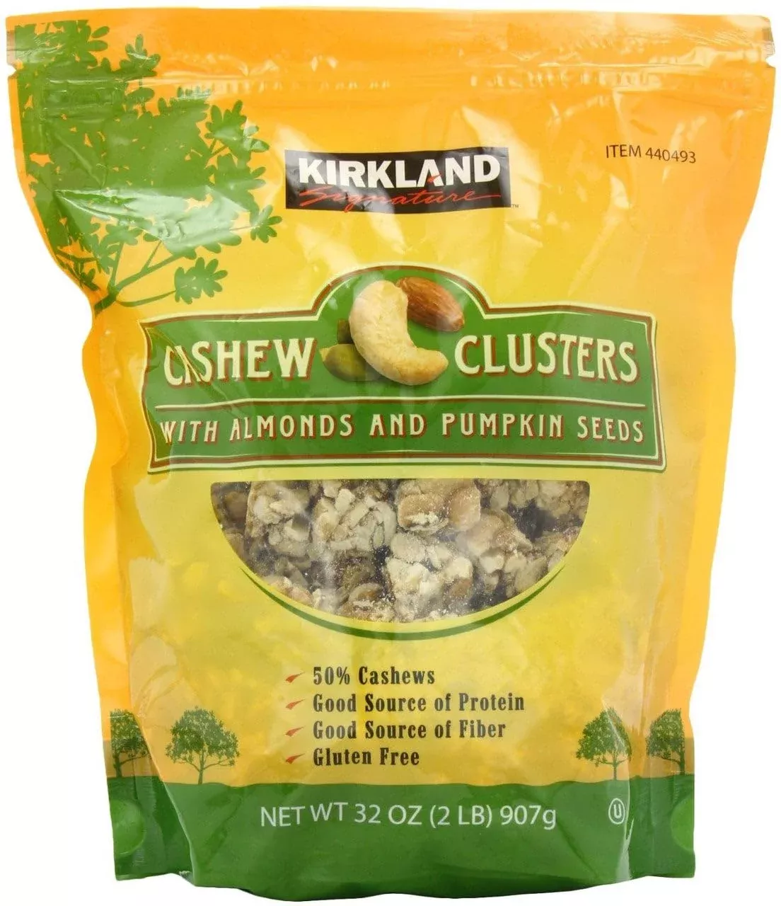 kirkland-signature-cashew-clusters-32-ounce Kirkland Signature Cashew Clusters, 32 Ounce