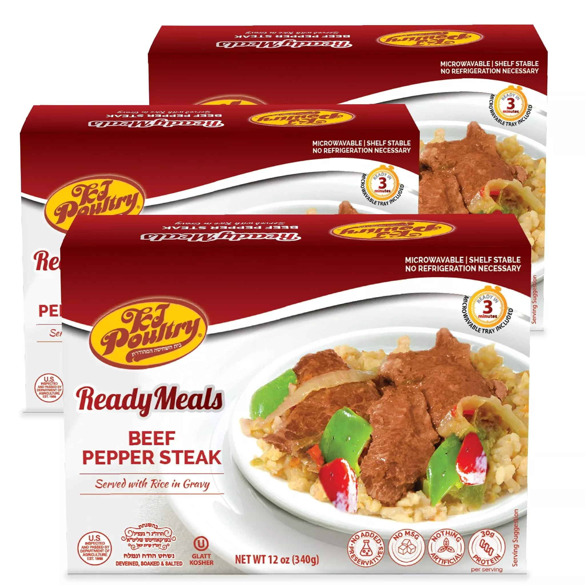 kosher-beef-pepper-steak-rice-mre-meat-meals-ready-to-eat-3-pack-prepared-entree Kosher Beef Pepper Steak & Rice, Mre Meat Meals Ready To Eat (3 Pack) Prepared Entree Fully Cooked, Shelf Stable Microwave Dinne