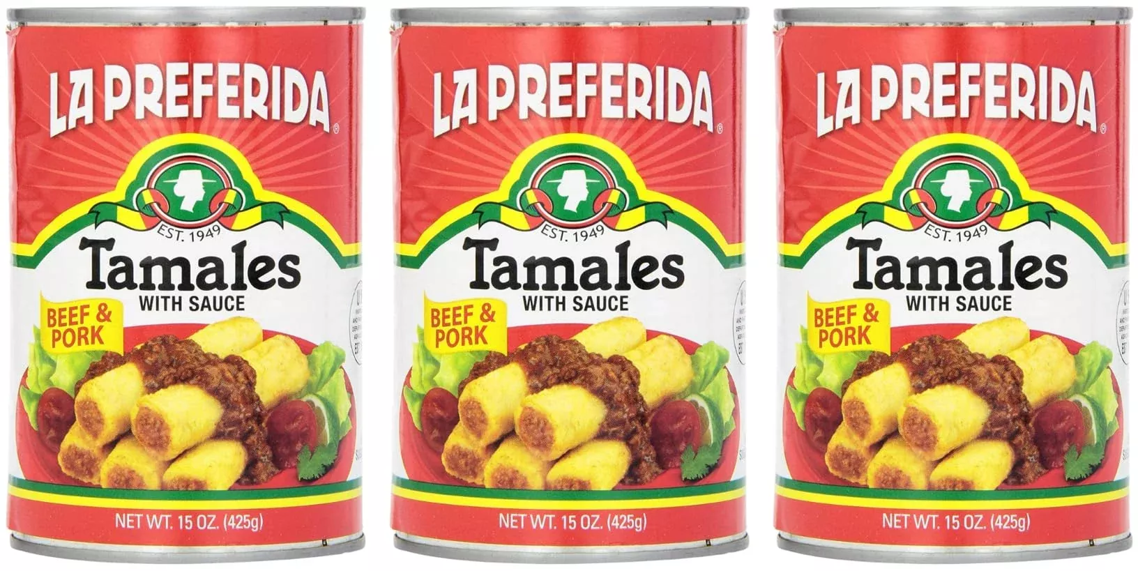 La Preferida Tamales Beef & Pork, 15-Ounce (Pack - 3)