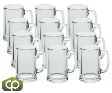 Libbey 5011 15 oz Clear Glass Handled Mug - Durable, Heavy Base (12/Case)
