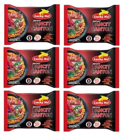 Lucky Me Pancit Canton Hot Chili Flavor, 6 Packs