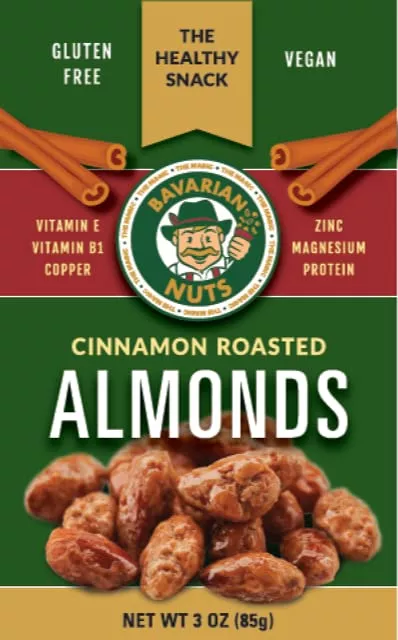 magic-bavarian-cinnamon-roasted-almonds-3-ounces-trial-size-sweet-gluten-free-ve Magic Bavarian Cinnamon Roasted Almonds, 3 Ounces Trial Size Of Sweet, Gluten-Free, Vegan Nuts, Made In The Usa