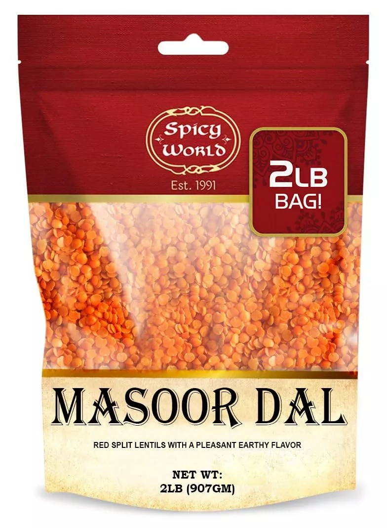 masoor-dal-2-pound-bag-32-oz-red-lentils-split-all-natural-by-spicy-world Masoor Dal 2 Pound Bag (32 Oz) - Red Lentils Split - All Natural By Spicy World